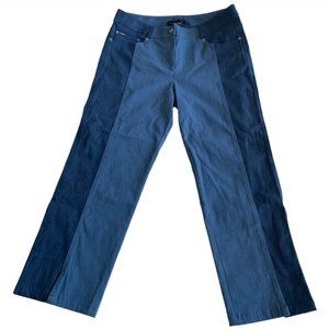 ST. JOHN Patchwork Ladies Pants 10 Straight Denim Streetwear Retro Block Color